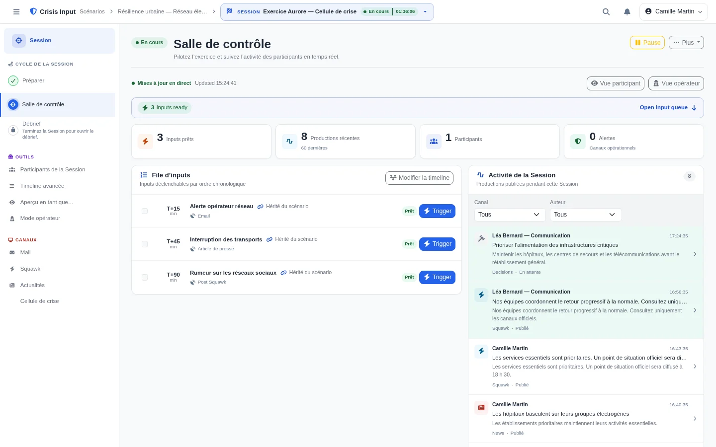 Préparation et pilotage de session